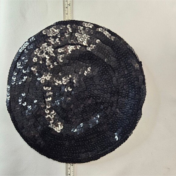 Sequin Baret Cap Hat Headpiece - Picture 5 of 6